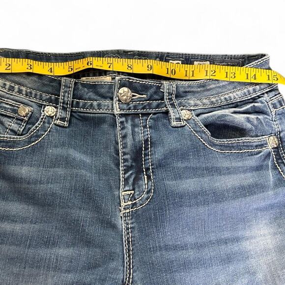 Miss Me Size 30 Blue Chloe Bootcut Jeans with Sunflower Embroidered Pockets - Picture 6 of 6